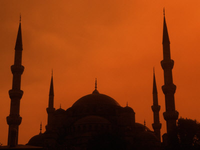 Blue Mosque at Sunset, Istanbul, Turkey