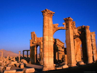 Monumental Gate Ruins at Sunrise, Palmyra, Syria