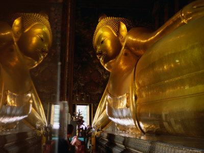 Reclining Buddha in Wat Thammamongkhon, Bangkok, Thailand
