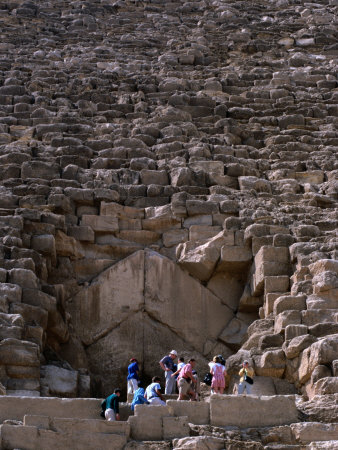 Tourists Entering Shaft of Pyramid of Cheops at Giza Cairo, Egypt