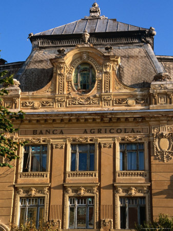 Historic Building Facade, Sibiu, Romania,