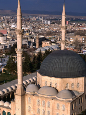 New Mosque and Town from Citadel, Sanliurfa, Turkey