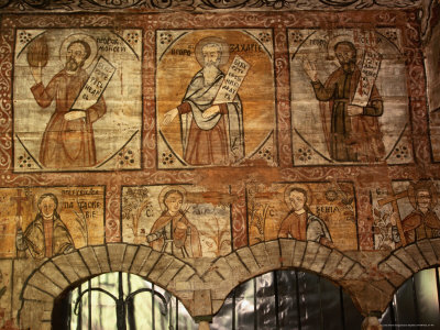 Frescoes on Interior Wall of Church on the Hill, Sighetu Marmatiei, Maramures, Romania, Photographic Print