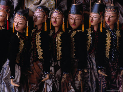 Traditional Javanese Wayang Golek in an Ubud Shop Front, Ubud, Indonesia