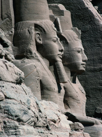 Colossal Statues of the Pharaoh Ramses II Guarding the Temple Entrance, Abu Simbel, Egypt