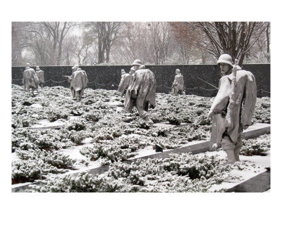 Korean War Memorial Snow Scene Photo 1