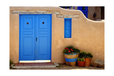 Blue Door And Adobe Wall, Taos, NM