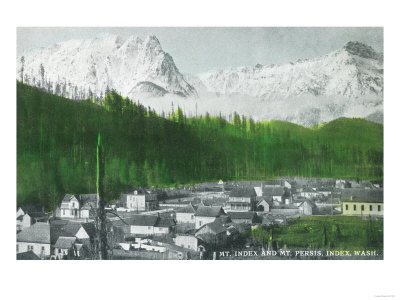 Index, Washington - View of Mt Index and Mt Persis