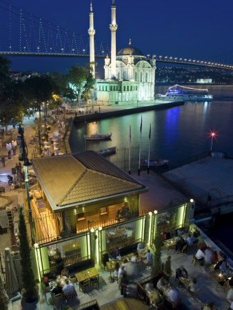 Bosphoros River Bridge and Ortakoy Camii Mosque, Ortakoy District, Istanbul, Turkey