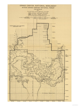 Grand Canyon National Park - Panoramic Map
