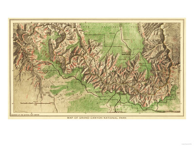 Grand Canyon National Park - Panoramic Map