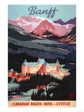 Buy Banff, Alberta, Canada - Overview of the Banff Springs Hotel Poster at AllPosters.com