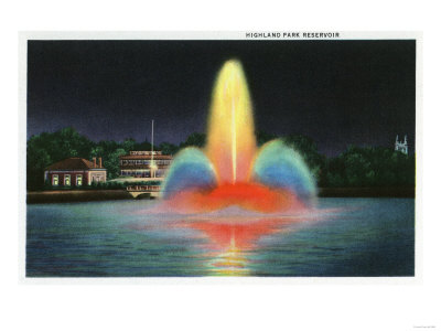 Rochester, New York - Highland Park Reservoir Illuminated at Night