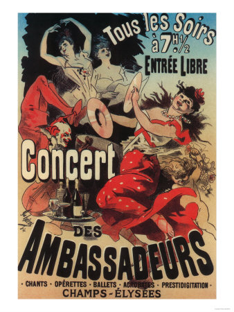 Paris, France - Concert Poster on Avenue de Champs-Elysees