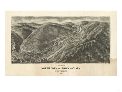Northfork, West Virginia - Panoramic Map