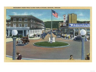 Seaside, Oregon - Broadway from Trail`s End Turn-A-Round