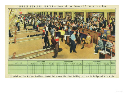 Interior View of Sunset Bowling Center - Hollywood, CA