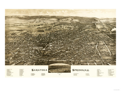 Saratoga Springs, New York - Panoramic Map