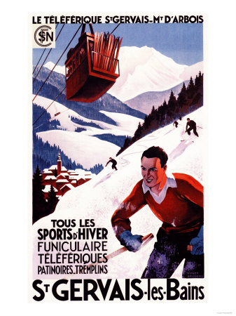 St. Gervais-Les-Bains, France - SNCF Railway Cable Car Promo Poster