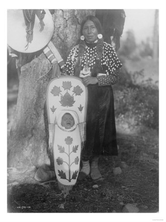 Flathead Indian woman with baby in cradleboard Photograph
