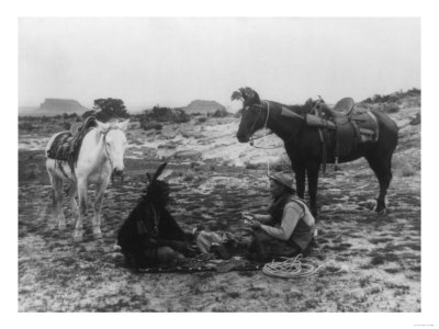 Cowboy and Navaho Indian Playing Cards Photograph