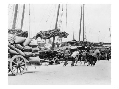 Dock Workers in Hong Kong Photograph - Hong Kong, China