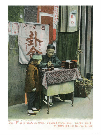 View of Chinese Fortune Teller at Desk - San Francisco, CA
