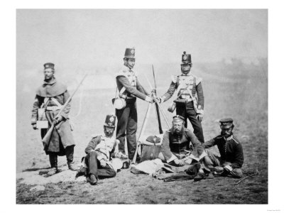 Soldiers Stand Rifles into Tripod Photograph - Crimea