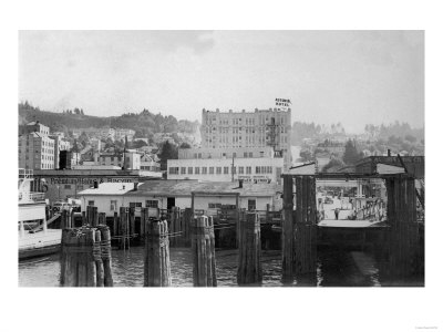 Astoria, Oregon Scene with Ferry Slip Photograph
