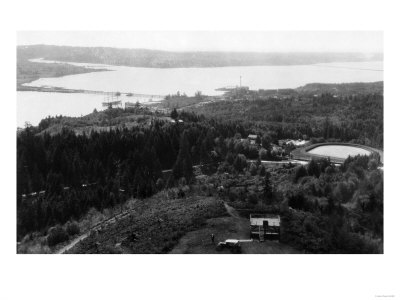 Youngs Bay from Astoria, Oregon Column Photograph - Astoria, OR