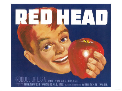 Red Head Apple Label - Wenatchee, WA