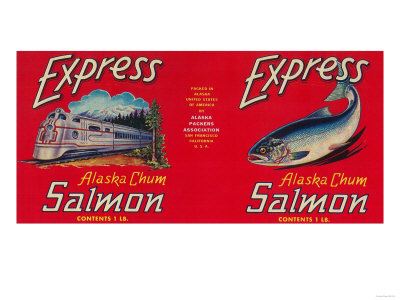 Express Salmon Can Label - San Francisco, CA