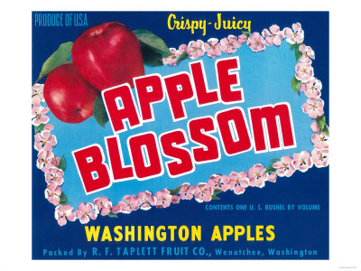 Apple Blossom Apple Label - Wenatchee, WA