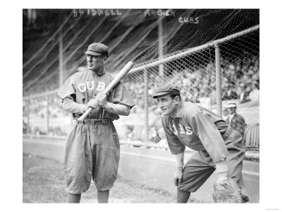 Al Bridwell & Jimmy Archer, Chicago Cubs, Baseball Photo Poster