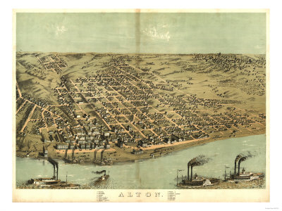 Alton, Illinois - Panoramic Map