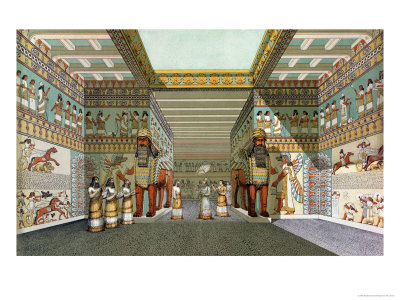 Reconstruction of the Hall of Assyrian Palace, Discoveries in the Ruins of Nineveh and Babylon