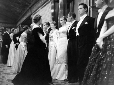 Queen Elizabeth II Talking to Actress Anita Ekberg Following the 1956 Royal Film Show