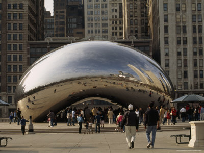 Buy Reflections in Cloud Gate, a Sculpture Also Known as the Bean at AllPosters.com