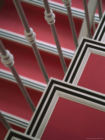 Buy Pink Stairs with Black and White Trim at a Hotel in Nice at AllPosters.com