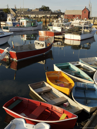 Buy Lobster Fishing Boats and Row Boats in Rockport Harbor, Ma at AllPosters.com