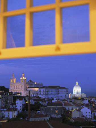 Buy View of Lisbon Through a Window at Twilight at AllPosters.com