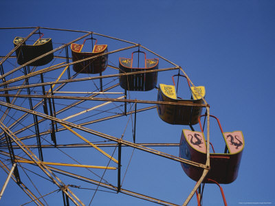 Ferris Wheel Set Against a Blue Sky