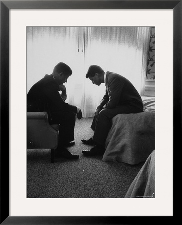 Presidential Candidate John Kennedy Conferring with Brother and Campaign Organizer Bobby Kennedy
