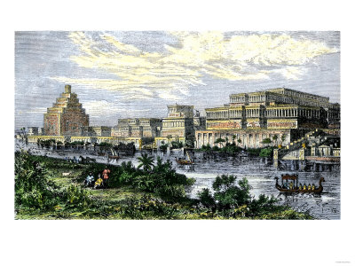 Assyrian Royal Palace at Nineveh on the Tigris River, before its Destruction in 612 Bc