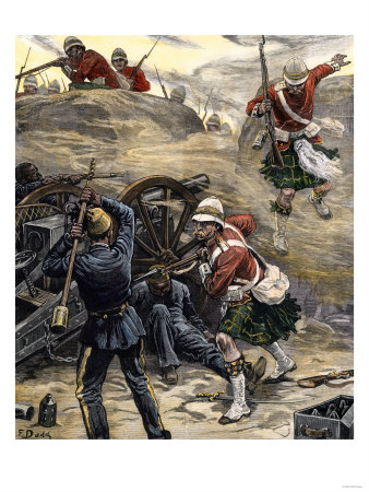 British Attack on Egyptian Artillery at Tell El-Kebir, Egypt, 1882