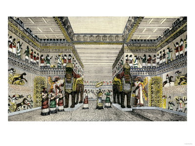 Reception Hall of an Assyrian Palace in Ancient Mesopotamia