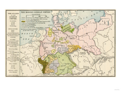Map of the German Empire before World War I, c.1912