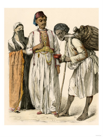 Buy Egyptian Couple Buying a Drink from a Water-Seller in Port-Said, Egypt at AllPosters.com