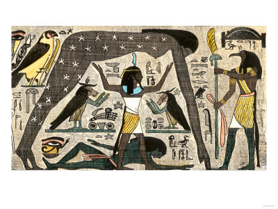 Ancient Egyptian Deities Shu Separating Sibu and Nuit