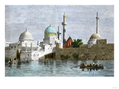 View of Mosul, Iraq, from the Tigris River, 1800s